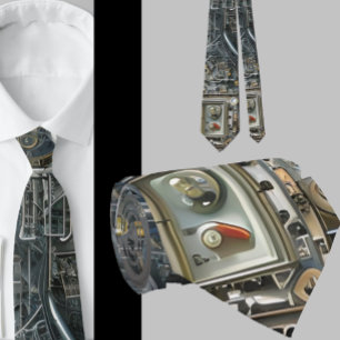 Corbata Robotic Geek Nerdy Technology Machine