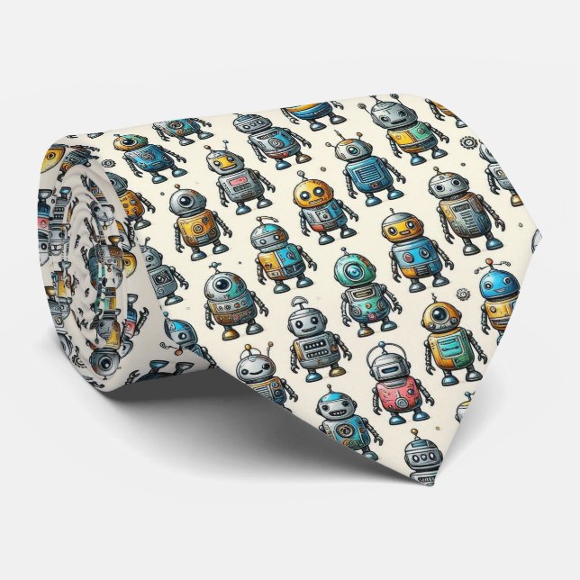Corbata Robots Coloridos | STEM (Enrollado)