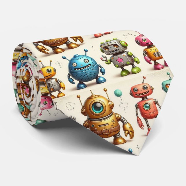 Corbata Robots Coloridos | STEM (Enrollado)