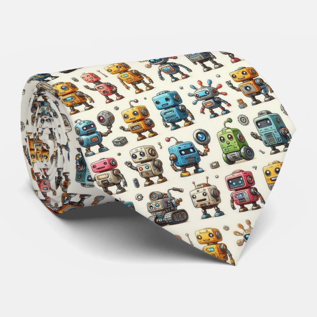 Corbata Robots Coloridos | STEM (Enrollado)