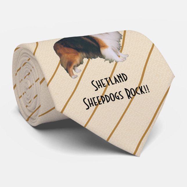 Corbata ¡Roca de los perros pastor de Shetland!!! - (Enrollado)