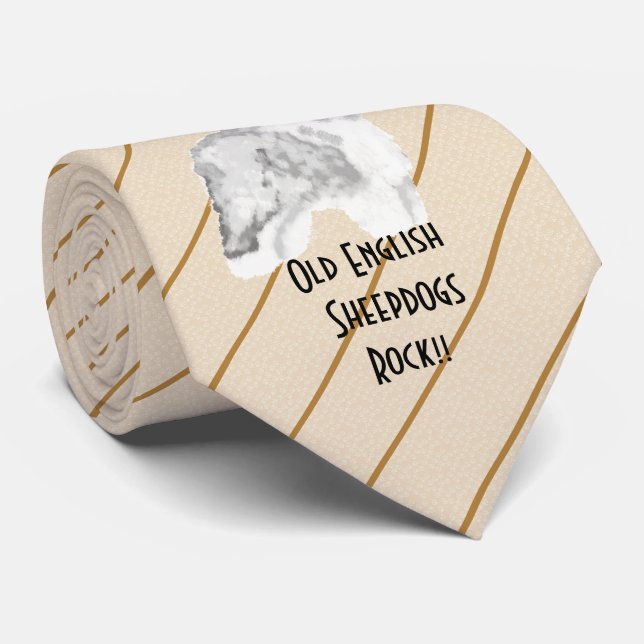 Corbata Roca inglesa vieja del perro pastor - imprimió (Enrollado)