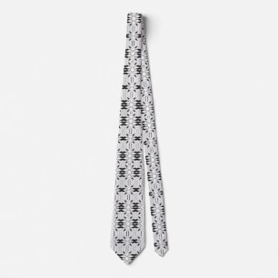 Corbata Roca-N-Rollo en lazo blanco y negro