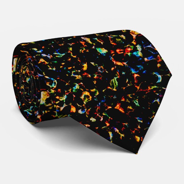 Corbata Rocas Calientes Microprint  Textura Moderna Abstra (Enrollado)