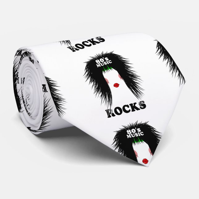 Corbata Rocas musicales Glam metalizado Eighties (Enrollado)