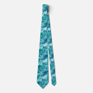 Corbata Rocío de Mar Acuarela Turquesa Tropical y Aguamari