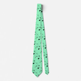 Corbata Rock Guitars Black Green Tie 3