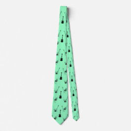 Corbata Rock Guitars Black Green Tie 5