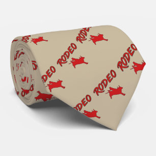 Corbata Rodeo occidental: texto y burla en rojo