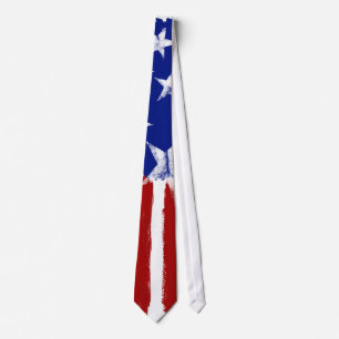 Corbata Roja Blanca Azul de la Bandera Americana C