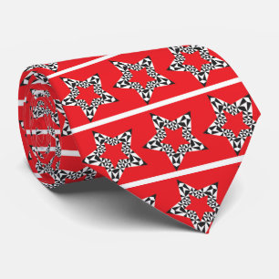 Corbata roja con estrellas festivas