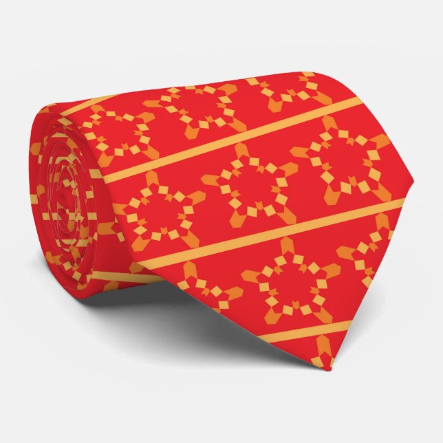 Corbata roja con estrellas festivas (Enrollado)