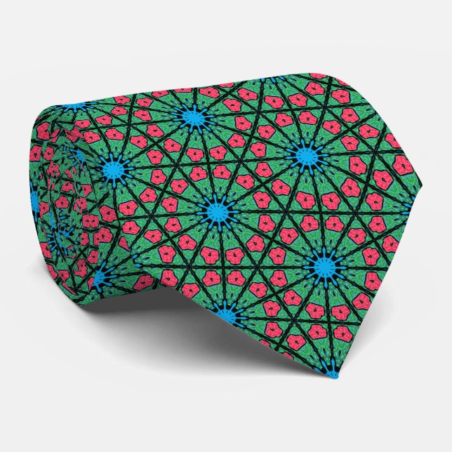 Corbata roja verde y azul (Enrollado)