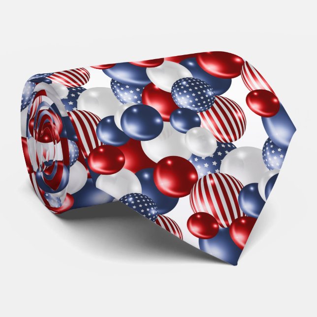 CORBATA ROJO AZUL BLANCO PATRIOTA 2 TIE (Enrollado)