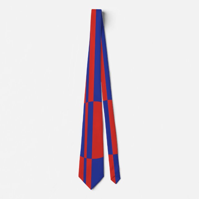 Corbata Rojo, azul franjas de círculo negativo (Anverso)
