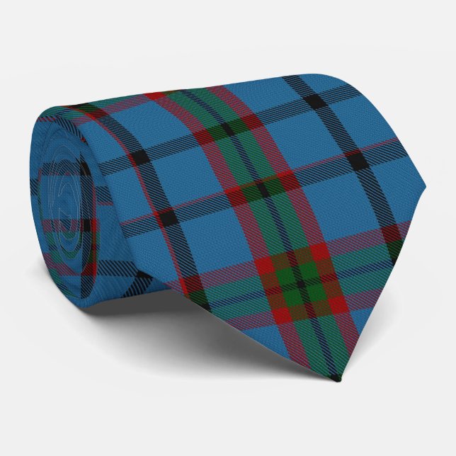 Corbata Rojo Azul Verde Grande Tartan Plaid Flannel (Enrollado)