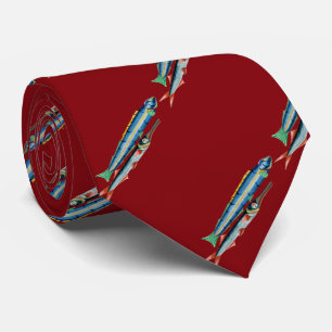 Corbata Rojo flaco de dos pescados