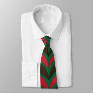 Corbata Rojo Marrón Verde Abstracto Geométrico