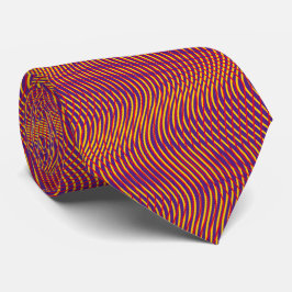 Corbata Rojo Morado Amarillo Abstracto Trippy Wavy Psyched