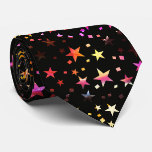 Corbata Rojo Profesional Yellow Gold Stars Black