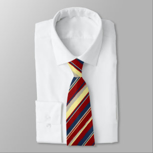 Corbata Rojo rayado de pátero, marina y amarillo de dos la