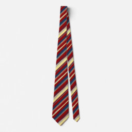 Corbata Rojo rayado de pátero, marina y amarillo de dos la