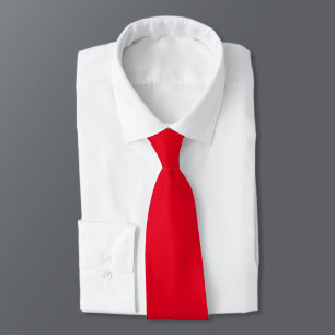 Corbata Rojo Sólido Liso Monocromo Minimalista Elegante