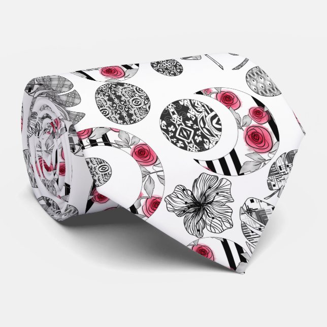 Corbata Rojo y Negro, Quilting, Patchwork, rústico, modern (Enrollado)