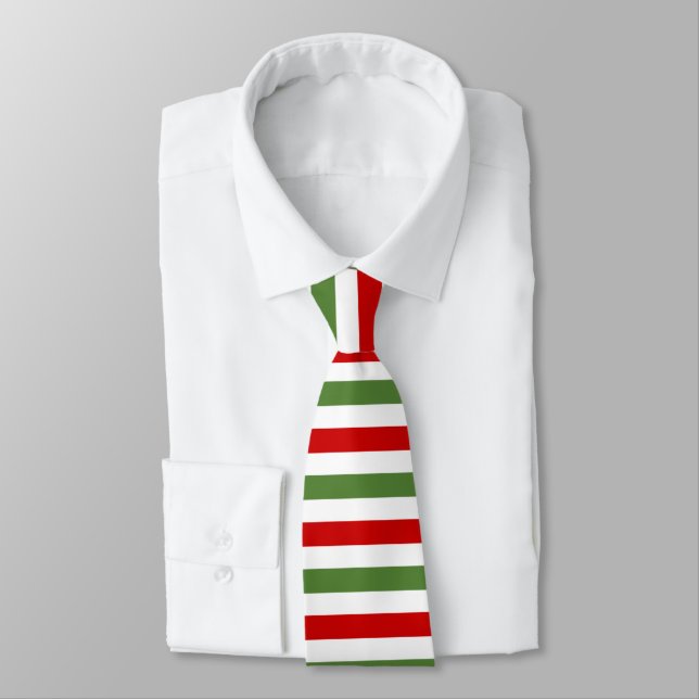 Corbata Rojo y verde rayado (Atado)