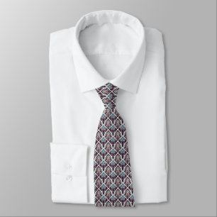 Corbata Rojos, salvia, azul, negro y blanco