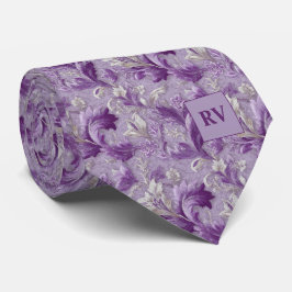 Corbata Rollo botánico suave violeta púrpura