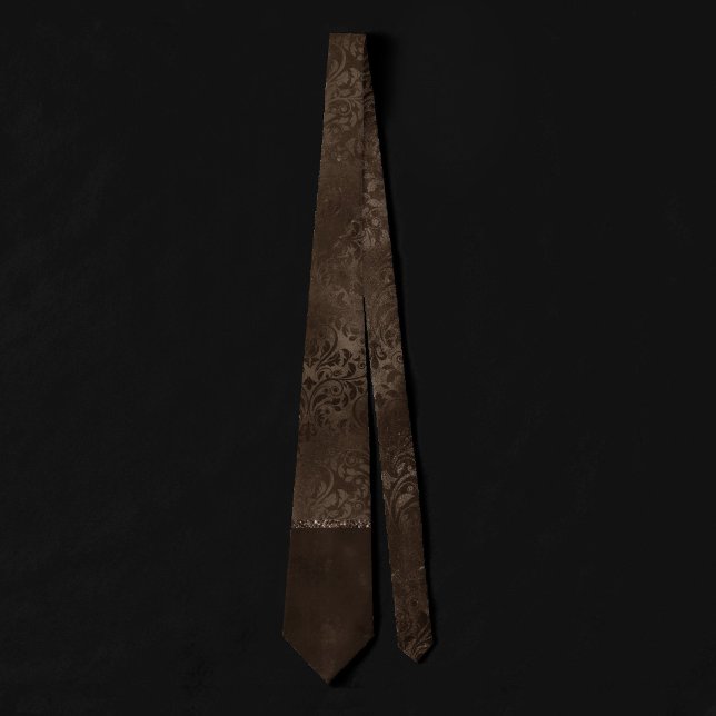 Corbata Romance bronce de medianoche | Damasco satinado (Subido por el creador)