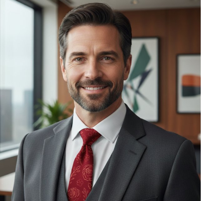 Corbata Romantic Red Floral Elegance (Subido por el creador)