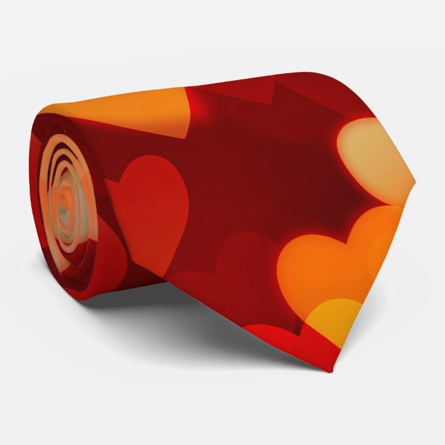 Corbata Romantic Valentine's Day Heart Pattern (Enrollado)