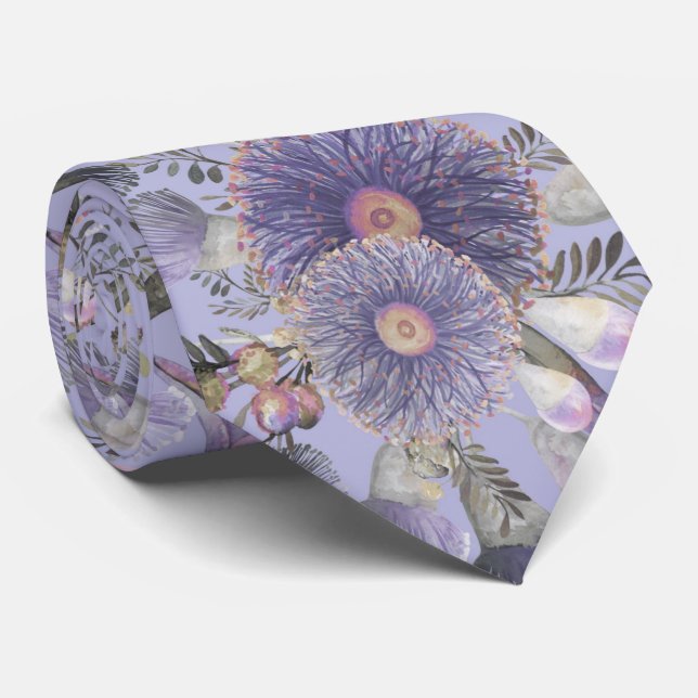 Corbata Romántico Mauve Wattle & Eucalyptus (Enrollado)