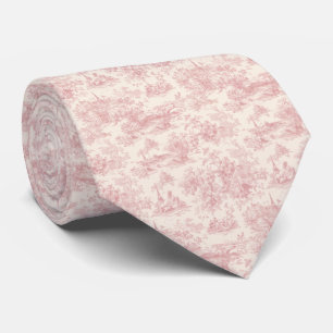 Corbata Romántico patrón de toile francés rosa campestre (