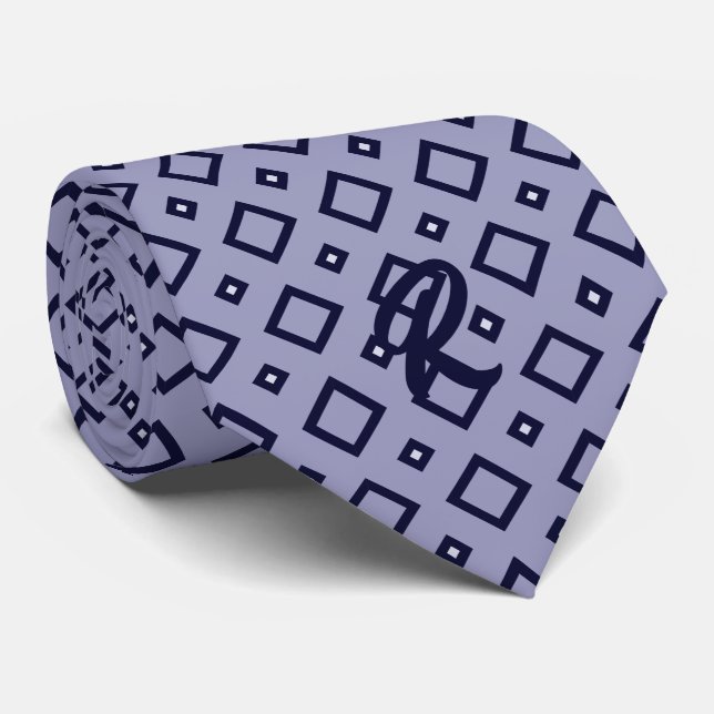 Corbata rombos clásicos en polvo azul (Enrollado)