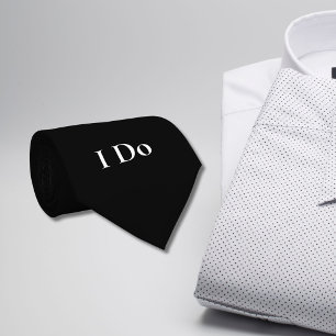 Corbata Ropa de boda del novio I Do negra