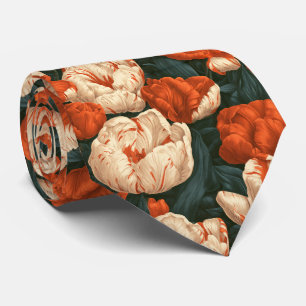 Corbata Ropa de hombre con estampado de tulipán vintage pa