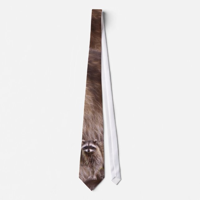 Corbata Ropa Fluffy Raccoon Wildlife Art Neckwear (Anverso)