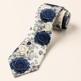 Corbata Rosa Azul Marino Invierno Boda