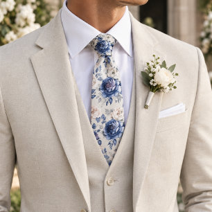 Corbata Rosa Azul Marino y Blanca