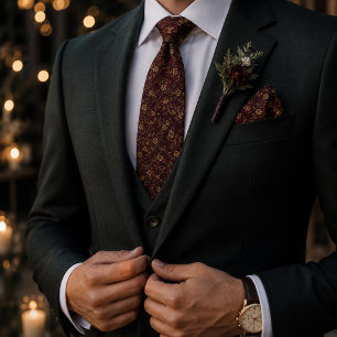 Corbata Rosa Botánica Profunda Oxblood Heritage