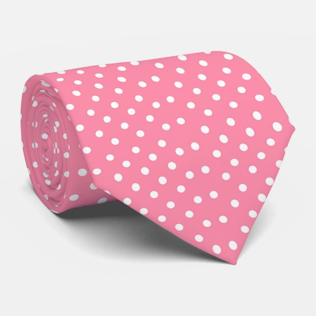 Corbata Rosa con puntas blancas (Enrollado)