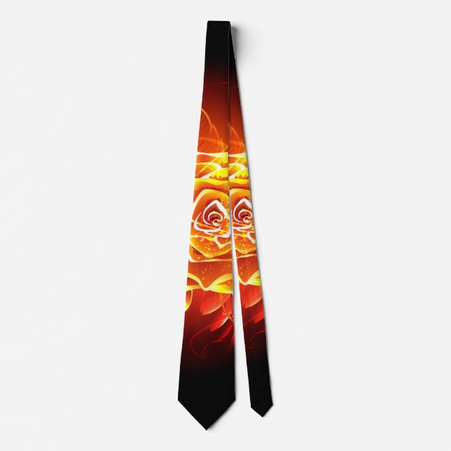 Corbata Rosa de Fuego Florido (Anverso)