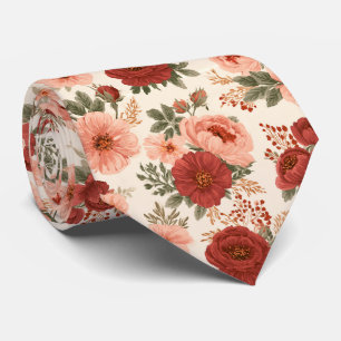 Corbata Rosa Floral Día del Padre Profesional