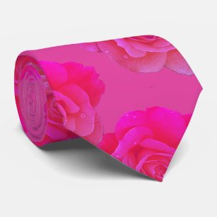 Corbata Rosa floral rosa Fuchsia Elegante Favor de Regalo 