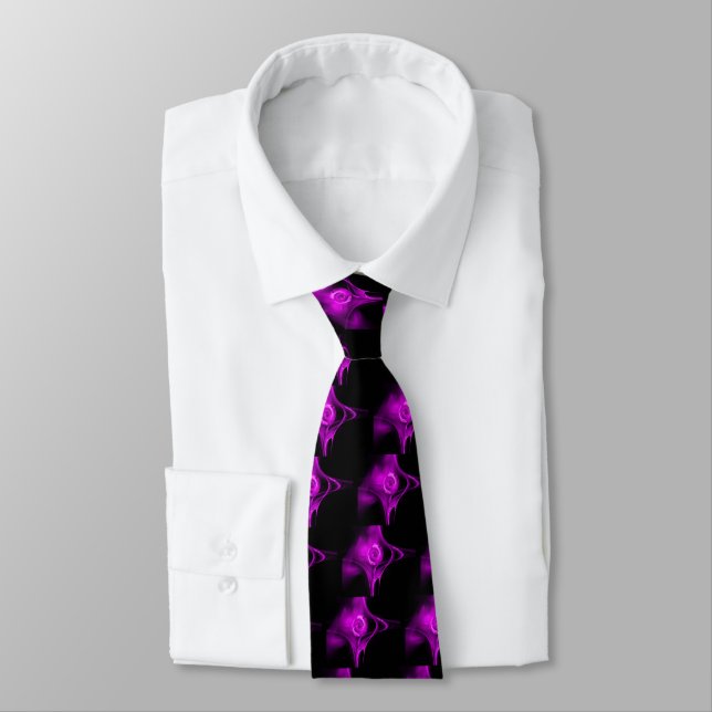 Corbata Rosa FRACTAL PURPLE EN NEGRO (Atado)