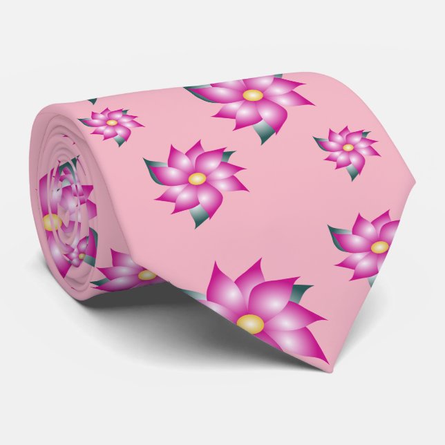 Corbata Rosa Fucsia Estampado (Enrollado)