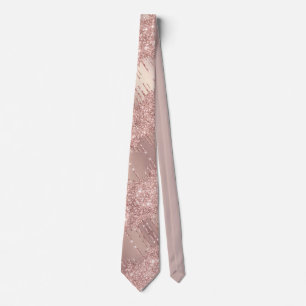 Corbata Rosa Gold Purpurina Rubor